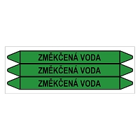 Značení potrubí, změkčená voda,3 ks, 355 × 37 mm